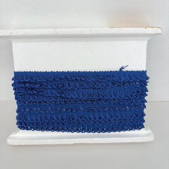 Conso Other - Conso 9871 Royal Blue Loop Fringe Trim 0.75" 6 Yards USA Vintage Upholstery Edge